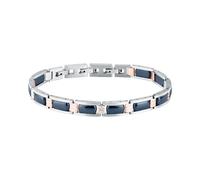 Maserati Ceramic Herrenarmband | Stahl, Blau, Silber, Größe 18.5 + 3 cm