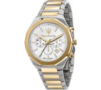 Maserati Stile 45 Mm Chro W/silver Dial Br Ss+yg Uhr