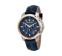Maserati Successo Herrenuhr, Chronograph, aus Edelstahl, Rosegold PVD, Leder - R8871621015