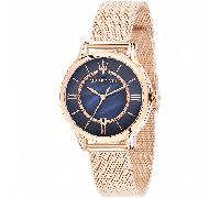 Maserati Epoca Damenuhr mit blauem Perlmutt-Zifferblatt und Roségold-Finish Einheitsgröße