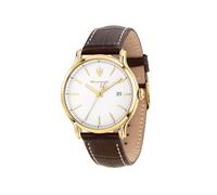 Maserati Epoca Herrenuhr mit Zeit- und Datumsanzeige | Stahl, Leder, 40.00mm Gehäuse, Runde Form