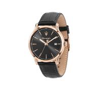Maserati Epoca Herrenuhr mit Zeit- und Datumsanzeige | Stahl, Leder, 40.00mm Gehäuse, Runde Form