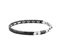 Maserati Herren-Armband aus Stahl, Keramik, Kollektion Ceramic, Fischgrätenmuster, Taglia Unica, Metall, Kein Edelstein