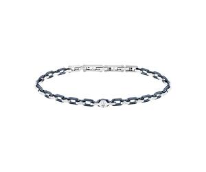 Maserati Herren-Armband aus Stahl, Keramik, Kollektion Ceramic, Kette, Dreizack, Taglia Unica, Metall, Kein Edelstein
