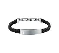 Maserati Herren-Armband aus Stahl, recyceltes Leder, Kollektion RECYCLED LEATHER, geflochten, Taglia Unica, Metall, Kein Edelstein