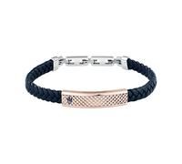 Maserati Herren-Armband aus Stahl, recyceltes Leder, Kollektion RECYCLED LEATHER, geflochten, Taglia Unica, Metall, Kein Edelstein