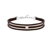 Maserati Herren-Armband aus Stahl, recyceltes Leder, Kollektion RECYCLED LEATHER, geflochten, Taglia Unica, Metall, Kein Edelstein