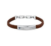 Maserati Herren-Armband aus Stahl, recyceltes Leder, Kollektion RECYCLED LEATHER, geflochten, Taglia Unica, Metall, Kein Edelstein