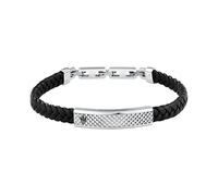 Maserati Herren-Armband aus Stahl, recyceltes Leder, Kollektion RECYCLED LEATHER, geflochten, Taglia Unica, Metall, Kein Edelstein