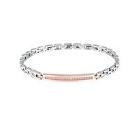 Maserati Herrenarmband aus Stahl, Kristallen, ICONIC-Kollektion, Silber und Roségold JM424AVD59