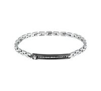 MASERATI Herrenarmband aus Stahl, Kristallen, ICONIC-Kollektion, Silber und Schwarz JM424AVD58