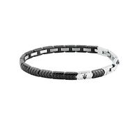 Maserati Herren-Armband aus Stahl, Keramik, Kollektion Ceramic, Fischgrätenmuster, Taglia Unica, Metall, Kein Edelstein