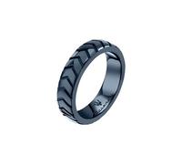 Maserati Herrenring aus Keramik, blau, CERAMIC Kollecktion, Fischgrätmuster