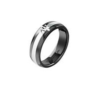 Maserati Herrenring aus Stahl, Keramik, CERAMIC Kollektion, Dreizack, Geburtstagsgeschenk für den Freund