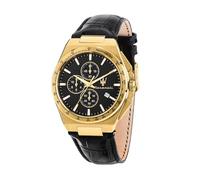 Maserati Herrenuhr, Chronograph, Analog, 41 mm, Kollektion Speed Slim, Armband aus Leder - R8871653001, gold, One size, Armband