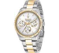 Maserati Herrenuhr Edelstahl gold, weiß Herren