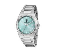 Maserati Herrenuhr, Zeit, Datum, Analog, 40 mm, Kollektion Speed Slim, Geschenk für Herren, Silber/Hellblau, One size, Armband