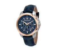 Maserati Successo Herrenuhr, Chronograph, aus Edelstahl, Rosegold PVD, Leder - R8871621015
