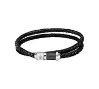 Maserati Recycled Leather Herren Armband aus Stahl,recyceltes Leder,IP SCHWARZ - JM223AVE18