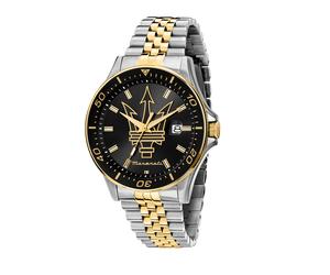 Maserati Sfida Herrenuhr Quarz 44mm Gold Silber