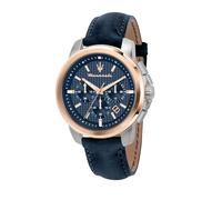 Maserati Successo Herrenuhr, Chronograph, aus Edelstahl, Rosegold PVD, Leder - R8871621015
