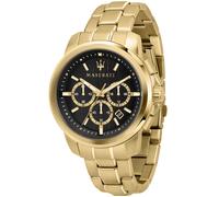 Maserati Herrenuhr Successo R8873621013 Chronograph Edelstahl Gelbgold PVD 44 mm Schwarz/Gold