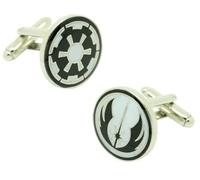 MasGemelos - Jedi Order & Galactic Empire Star Wars Manschettenknöpfe, Estandar, Edelstahl, Rhodium, estandar, Edelstahl, Rhodium