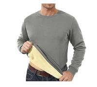 MASHANGGOU Men's Sweatshirt Crewneck Fleece Lined Thermal Pullover Tops Heavyweight Warm Thick Sweater Winter Clothes,Warm Top for Winter Home Lounging & Commuting (Dark Gray,L)