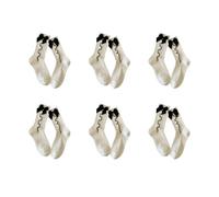 MASHANGGOU Women's Bowknot Ruffle Crew Socks, 6 Pairs Soft Cotton Blend Mid-Calf Socks for Daily Wear, School Date Office (White - 6 Pair)