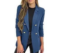Mashaouyo Blaser Jacke Damen Kostüm Blazer Kurz Boucle Jacke Western Longblazer Elegant Oversize Blazer Sweatblazer Kurzblazer Business Jacket Übergangsjacke Jackett Outdoor Jacken Cardigan