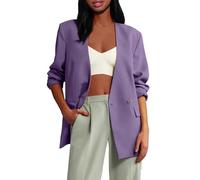 Mashaouyo Business Outfit Damen Blazer Strickjacke Lang Western Kostüm Boucle Blazer Anzug Elegant Damenanzug Festliche Jacke Cardigan Sakko Longblazer Womens Coat Damenblazer Oversize Trachtenblazer