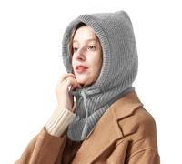 Mashaouyo Damen-StrickmüTze kapuzenschal schalmütze damen Weiche Wintermütze Winddichte Retro Beanie Mütze Wintermütze Frühling Mütze HalswäRmer Strickmütze Bequem