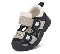 MASOCIO Baby Sandalen Junge Mädchen Lauflernsandalen Sommer Lauflern Schuhe Babyschuhe Kleinkind Kinder Sommerschuhe Shoes Sandals Draußen Outdoor Größe 27 Schwarz