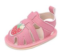 MASOCIO Baby Sandalen Mädchen Sommer Lauflernsandalen Lauflern Schuhe Babyschuhe Kleinkind Kinder Shoes Sommerschuhe Sandals 1 Jahr Größe 18 Draußen Outdoor ab 3-6 Monate Rosa