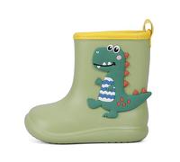 MASOCIO Gummistiefel Kinder Junge Mädchen Regenstiefel Baby Kleinkind EVA Leichte Stiefel Kurze Halbhoch Stiefeletten Rain Boots Kids Barfuß Barfußschuhe Gummistiefeletten Größe 20 21 Grün