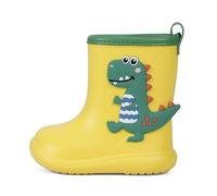 MASOCIO Gummistiefel Kinder Junge Mädchen Regenstiefel Baby Kleinkind EVA Leichte Stiefel Kurze Halbhoch Stiefeletten Rain Boots Kids Barfuß Barfußschuhe Gummistiefeletten Größe 28 29 Gelb