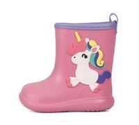 MASOCIO Gummistiefel Kinder Mädchen Regenstiefel Baby Kleinkind EVA Leichte Stiefel Kurze Halbhoch Stiefeletten Rain Boots Kids Barfuß Barfußschuhe Gummistiefeletten Größe 25 26 Rosa