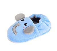 MASOCIO Hausschuhe Kinder Junge Winter Kinderhausschuhe Hüttenschuhe Plüsch Puschen Pantoffeln Slippers Elefant Größe 22 23