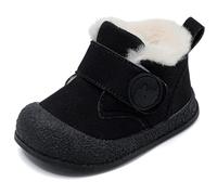 MASOCIO Winterschuhe Baby Boots Stiefel Kleinkind Winter Babyschuhe Junge Mädchen Wollschuhe Kinder Warme Gefütterte Fell Winterstiefel Babystiefel Schuhe Schwarz (Hersteller Größe: CN 26) EU 24