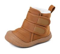 MASOCIO Winterschuhe Baby Boots Stiefel Winter Babyschuhe Junge Mädchen Hausschuhe Kleinkind Kinder Wollschuhe Gefütterte Warme Fell Babystiefel Winterstiefel Schuhe Braun Größe 21