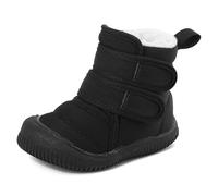 MASOCIO Winterschuhe Baby Boots Stiefel Winter Babyschuhe Junge Mädchen Hausschuhe Kleinkind Kinder Wollschuhe Gefütterte Warme Fell Babystiefel Winterstiefel Schuhe 6-12 Monate Schwarz Größe 19