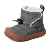 MASOCIO Winterschuhe Baby Boots Stiefel Winter Babyschuhe Junge Mädchen Kleinkind Kinder Gefütterte Warme Fell Babystiefel Winterstiefel Schuhe 6-12 Monate Grau (Hersteller Größe: CN 20) EU 19