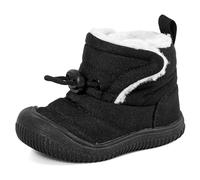 MASOCIO Winterschuhe Baby Boots Stiefel Winter Babyschuhe Junge Mädchen Kleinkind Kinder Gefütterte Warme Fell Babystiefel Wollschuhe Winterstiefel Schuhe Schwarz (Hersteller Größe: CN 25) EU 24