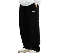 Masrin Cordhose Herren Baggy Winterhose Jogginghose Freizeithose Elastischer Bund Mit Kordelzug Gerade Geschnittene Hose Einfarbig Bequem Und Warm Lange Hose Outdoor Alltag