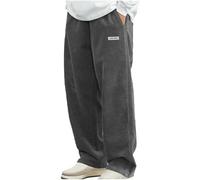 Masrin Cordhose Herren Stretch Baggy Jogginghose Herren Lang Cord Stoff Trainingshose Herbst Winter Casual Elastischer Taille Freizeithose Locker Geradem Bein Einfarbig Sweathose Mit Kordelzug