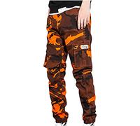 Masrin Herren Hosen Camouflage Cargohose mit 6 Taschen Outdoor Safety Combat Tooling Hosen Weite Hose in Übergröße mit weitem Bein Trekkinghose Trainingshose Trekkinghose Freizeithose Chinohose