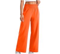 Masrin Palazzo Hose Damen Einfarbig Sportliche Freizeithose mit Elastischem Bund und Seitentaschen Locker Sommerhose Weitem Bein Hosen Weich und bequem Stoffhose Laufhose Sporthose Jogginghose