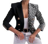 Masrin Petite Anzug Damen Blazer Fashion Leoparden Muster Anzugjacke Business Blazerjacke EIN-Knopf-Anzugjacke Vorne Offener Cardigan Gemütlich Büro Office Partykleidung Damenjacke für Arbeit Büro