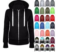 Masrin Sweatjacke Damen Full Zip Übergangsjacke Einfarbig Hoodie Sweatshirt Mantel Leicht taillierte College Jacke mit Kapuze Baumwolle Sportjacke Trainingsjacke Sweatshirtjacke Kapuzenjacke