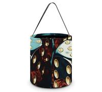 Maße: 20 x 21 x 18 cm (B x L x L); Halloween-Einkaufstasche mit Würfelgrafiken, bedruckte Süßigkeitentüten - wiederverwendbar für Partys und Geschenke